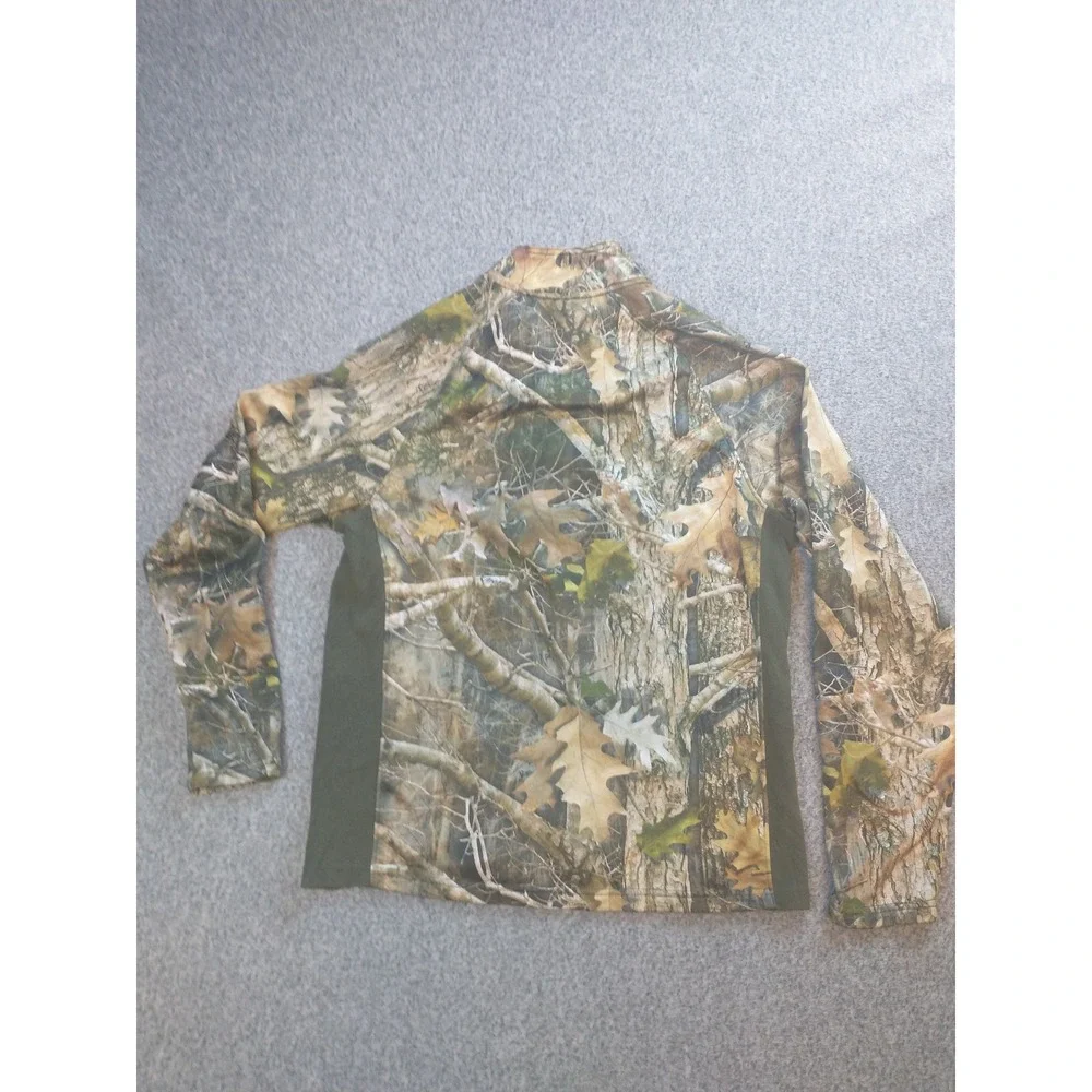 RedHead Mens True Timber Camo Quarter Zip Fleece Pullover Jacket Medium Brown